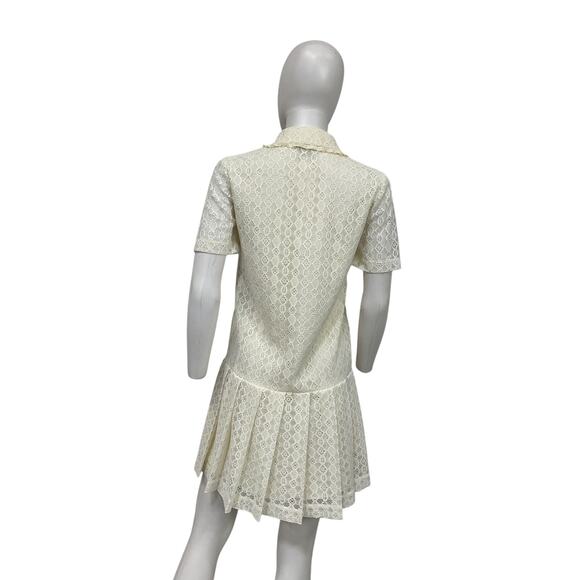 Sandro Mini Cream Polyester Lace Dress Size 34 - Picture 3 of 5